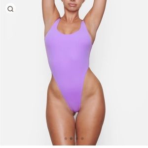 Skims, high thong open back bodysuit size XL